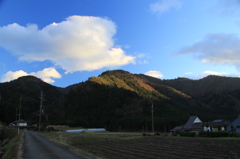 夕焼け間近の青いそら