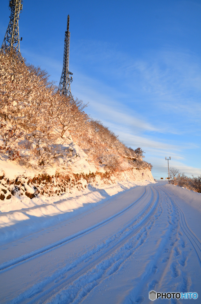 冬の登山道