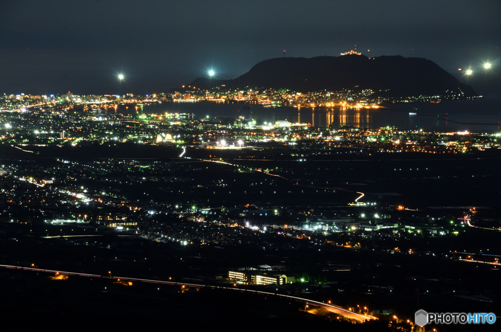 城岱牧場からの夜景