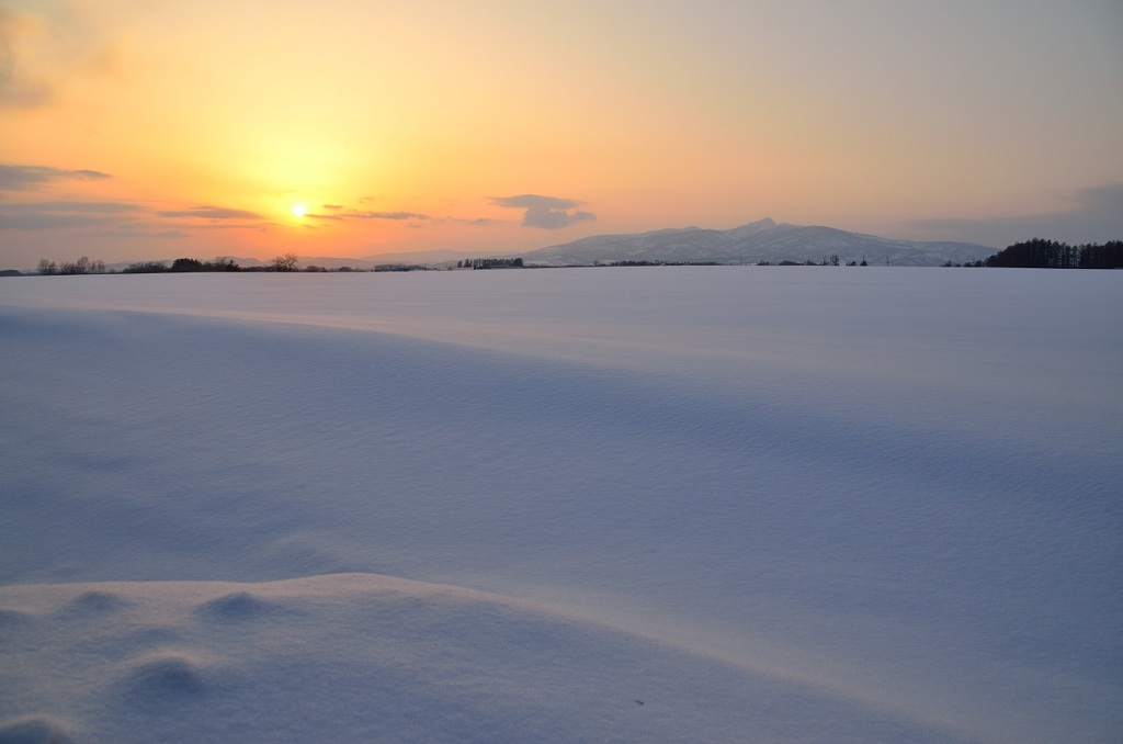 雪原の夕暮れ