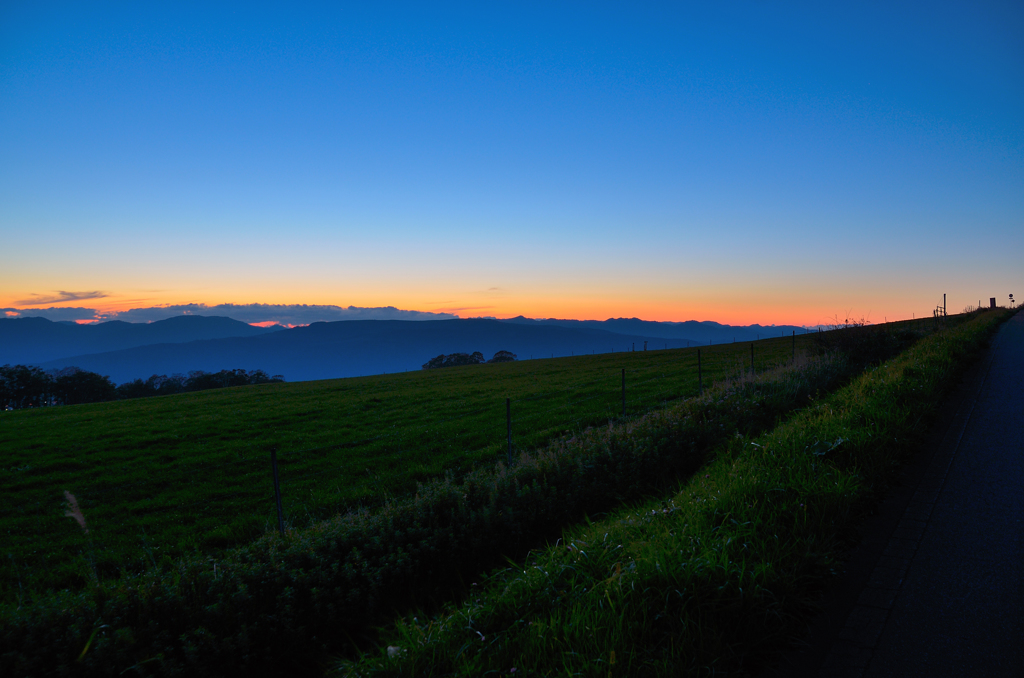 城岱牧場の夕暮れ