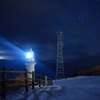 夜明け前の恵山岬灯台