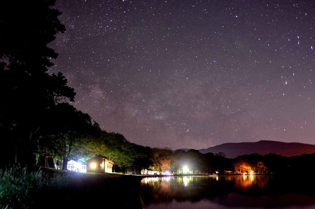 星空のキャンプ場