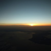 飛行機からの夕陽