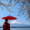相合い傘-富士と桜と紅傘と-