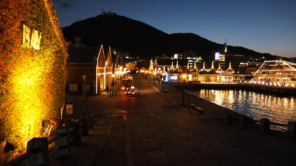 夕暮れの観光スポット