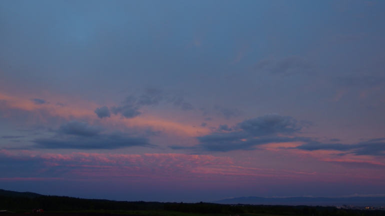 反対側の夕焼け
