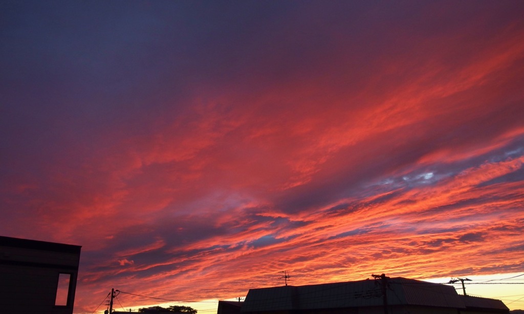 ２階から見た夕焼け
