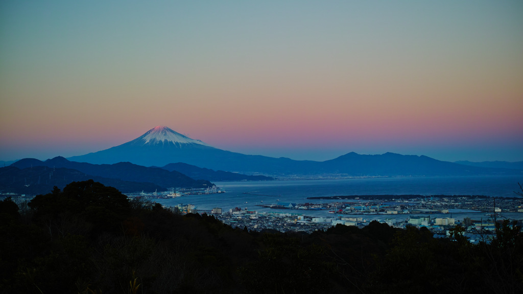 日本平から眺める富士夕刻