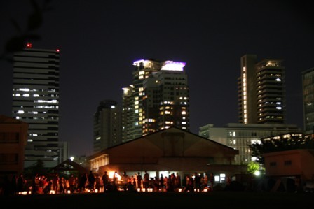 都心でのキャンプファイヤー