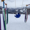 雪山に向って！