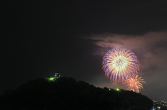 川之江城と花火