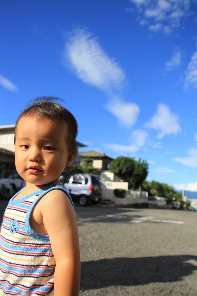 夏空の下で