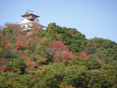 川之江城天守と紅葉