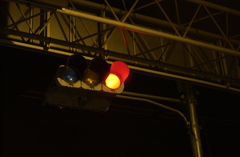 工業地帯の赤信号