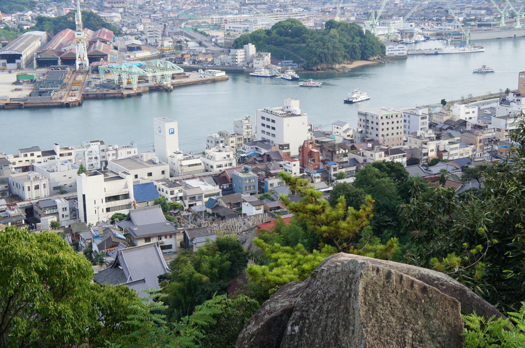 岩の上から