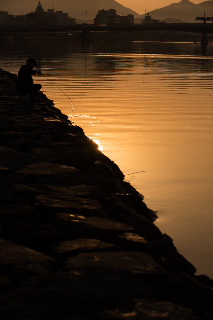 宍道湖の朝～テナガエビ漁
