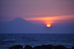 富士と夕日
