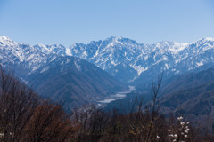 春の剱岳　千石城山より