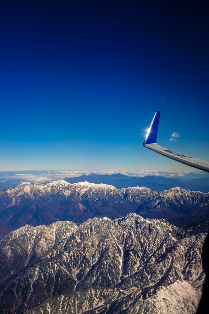 北アルプスの空から