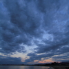 早月川河口の夕暮れ