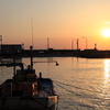 ホタルイカ漁港の夕日