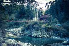 薬師沢山荘をあとに
