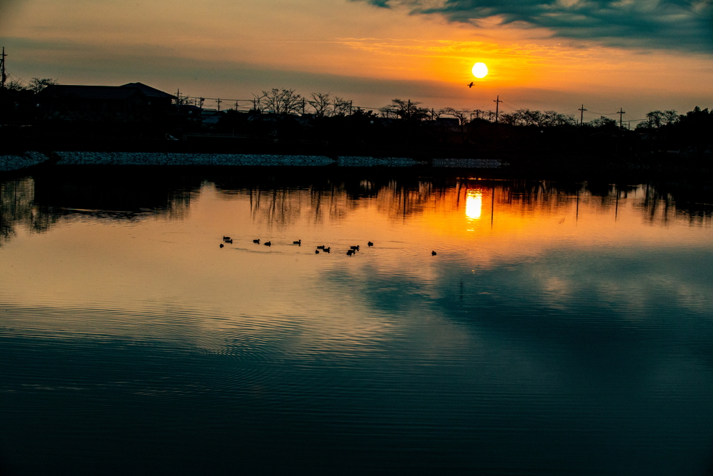 目覚める湖畔、