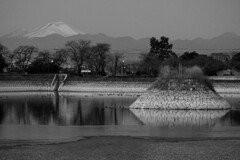 冬の波志江湖畔