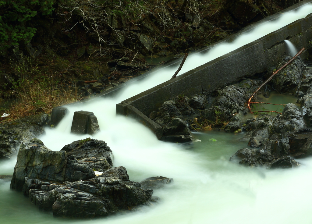 鹿沼渓谷の魚道、