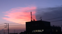 夕焼け半