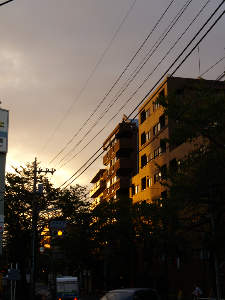 秋、夕暮れ
