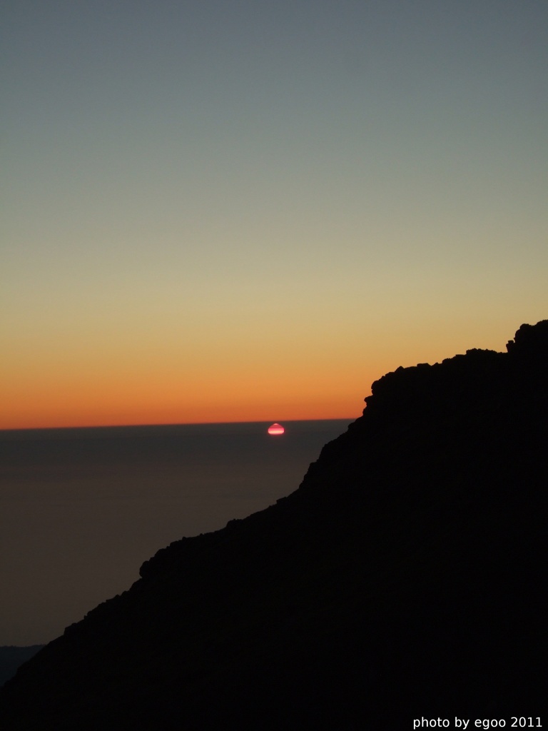 鳥海山からの夕日