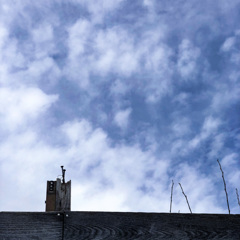 雨上がり、青