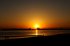 三番瀬の夕日