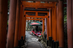 鳥居の先に。