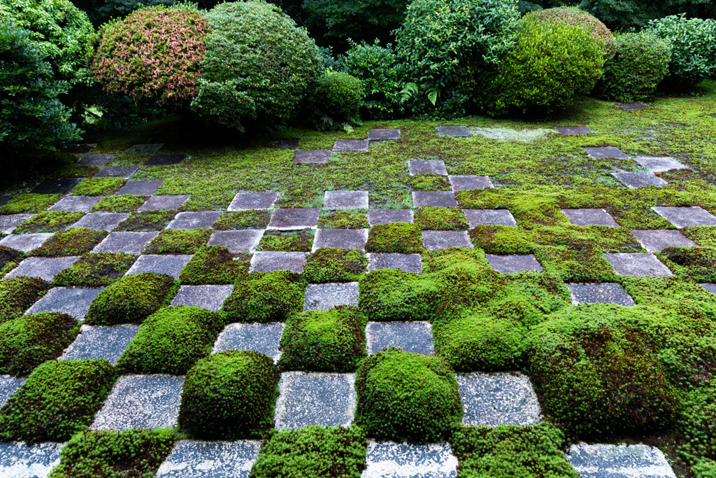 東福寺方丈庭園の市松模様