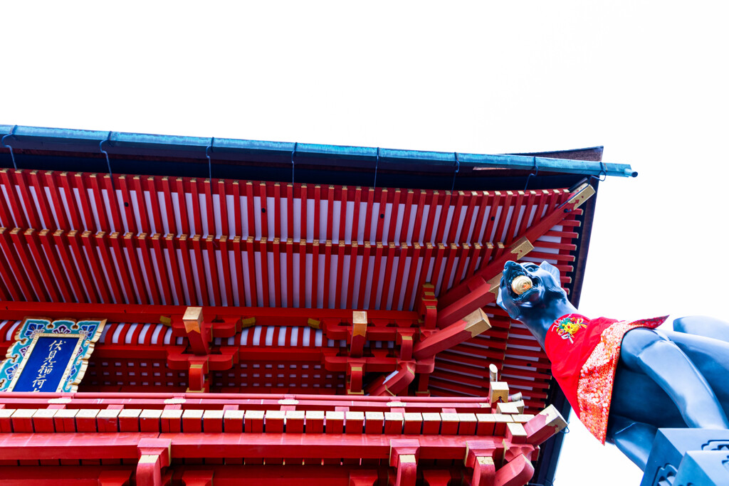 伏見稲荷大社 楼門と白狐