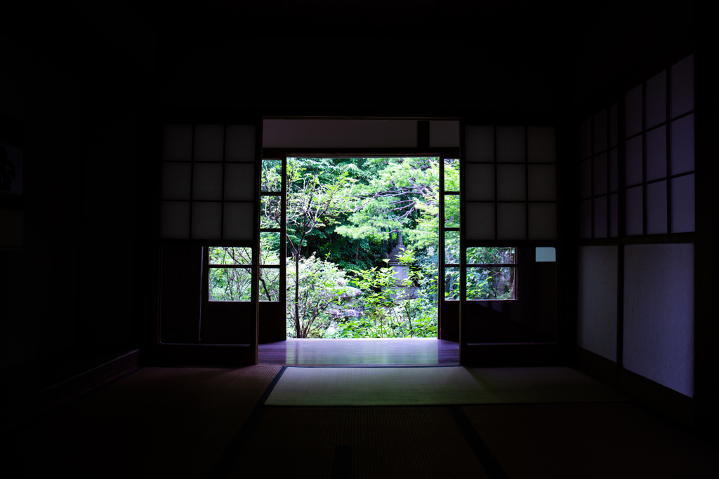 宝泉院・障子越しの景色