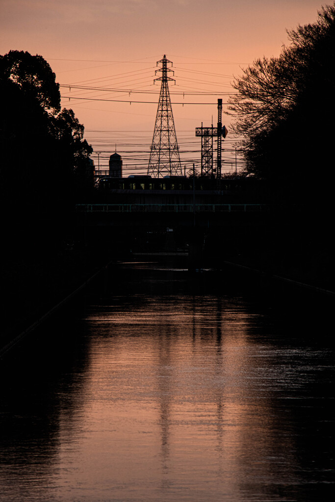 散歩道で見た夕景