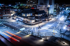 道後温泉本館が見える高台から