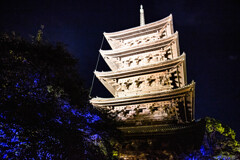 光の中の東寺五重塔