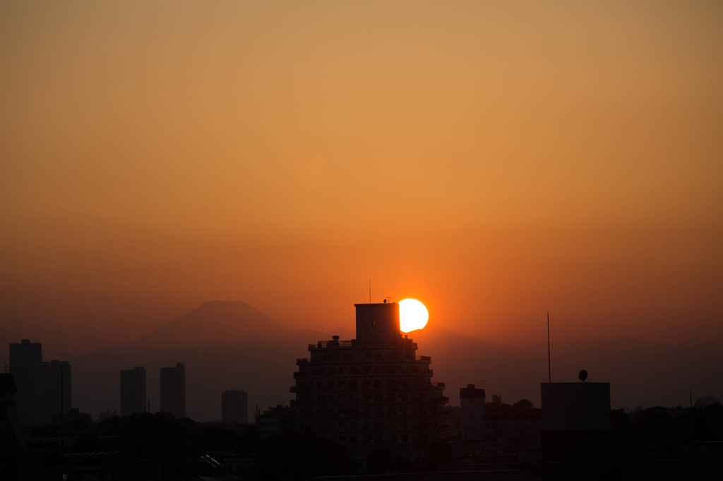 ベランダからの夕景