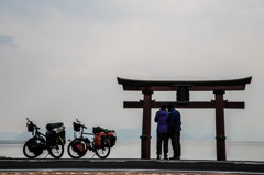 白髭神社でのお二人。