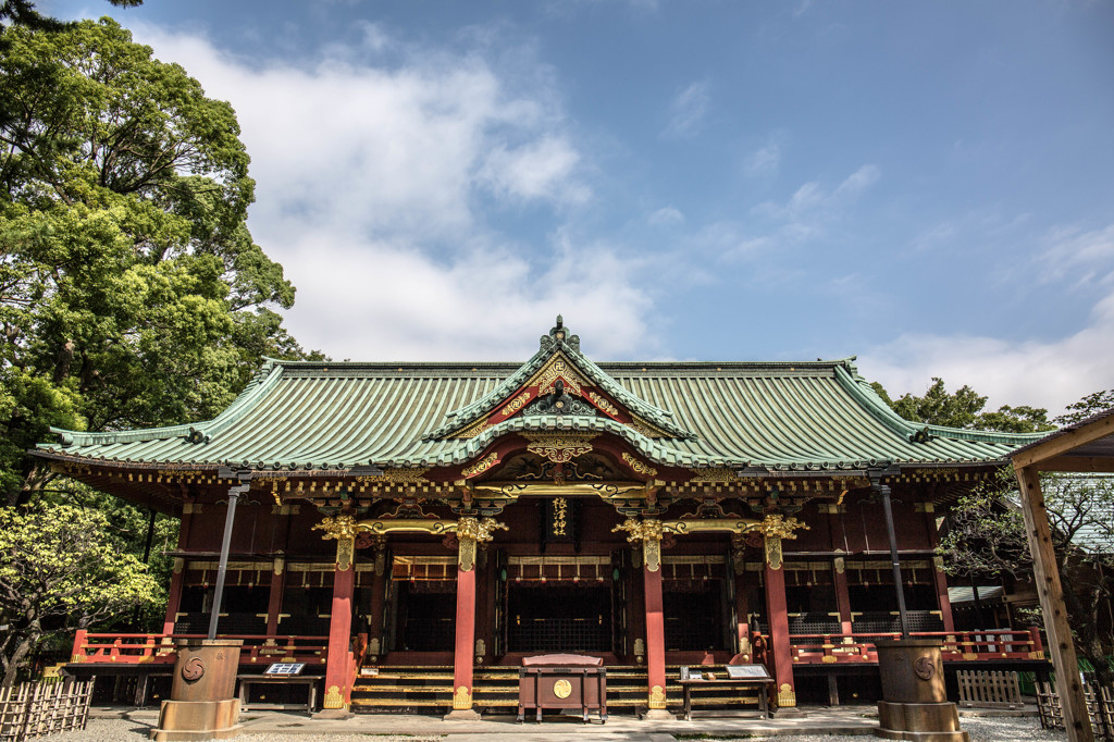 神社図面青写真○昭和34年 根津神社本殿幣殿拝殿 6枚