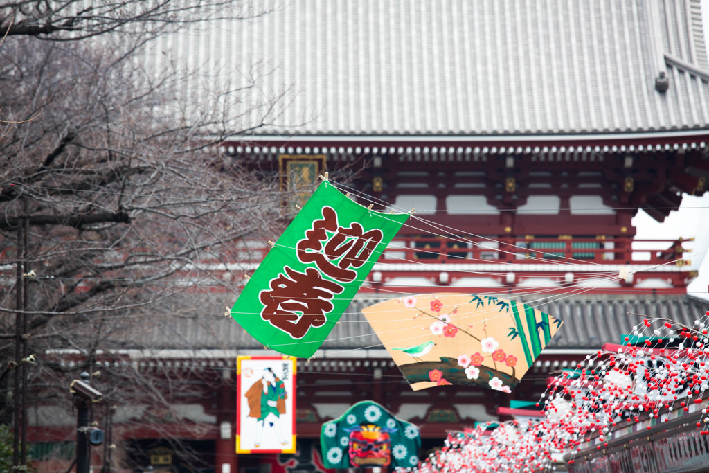 浅草寺にて。