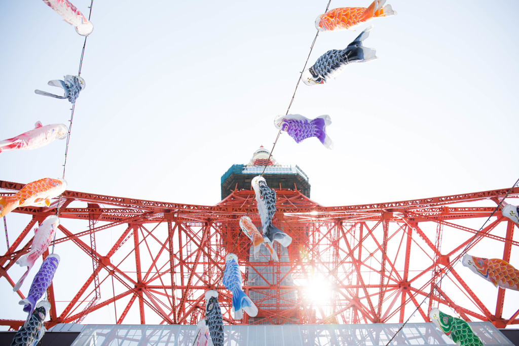東京タワーと鯉のぼり