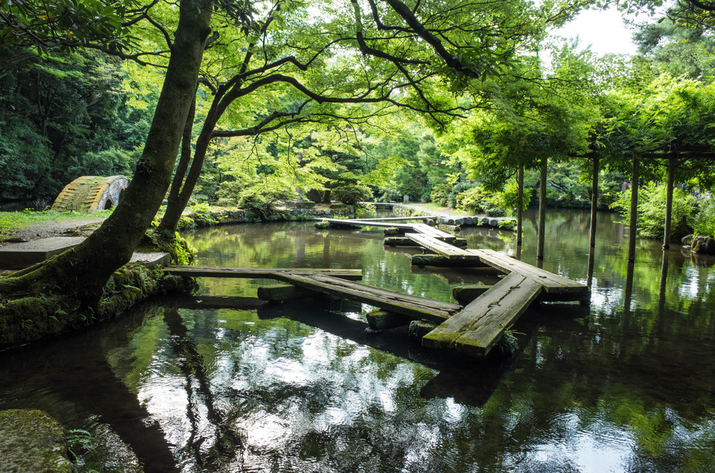尾山神社で。