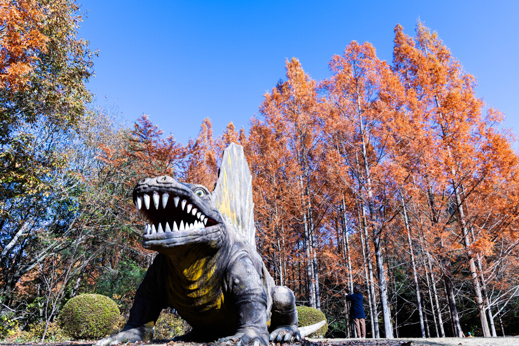 恐竜のいるメタセコイアの森