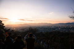 稲荷山四ツ辻からの京都夕景